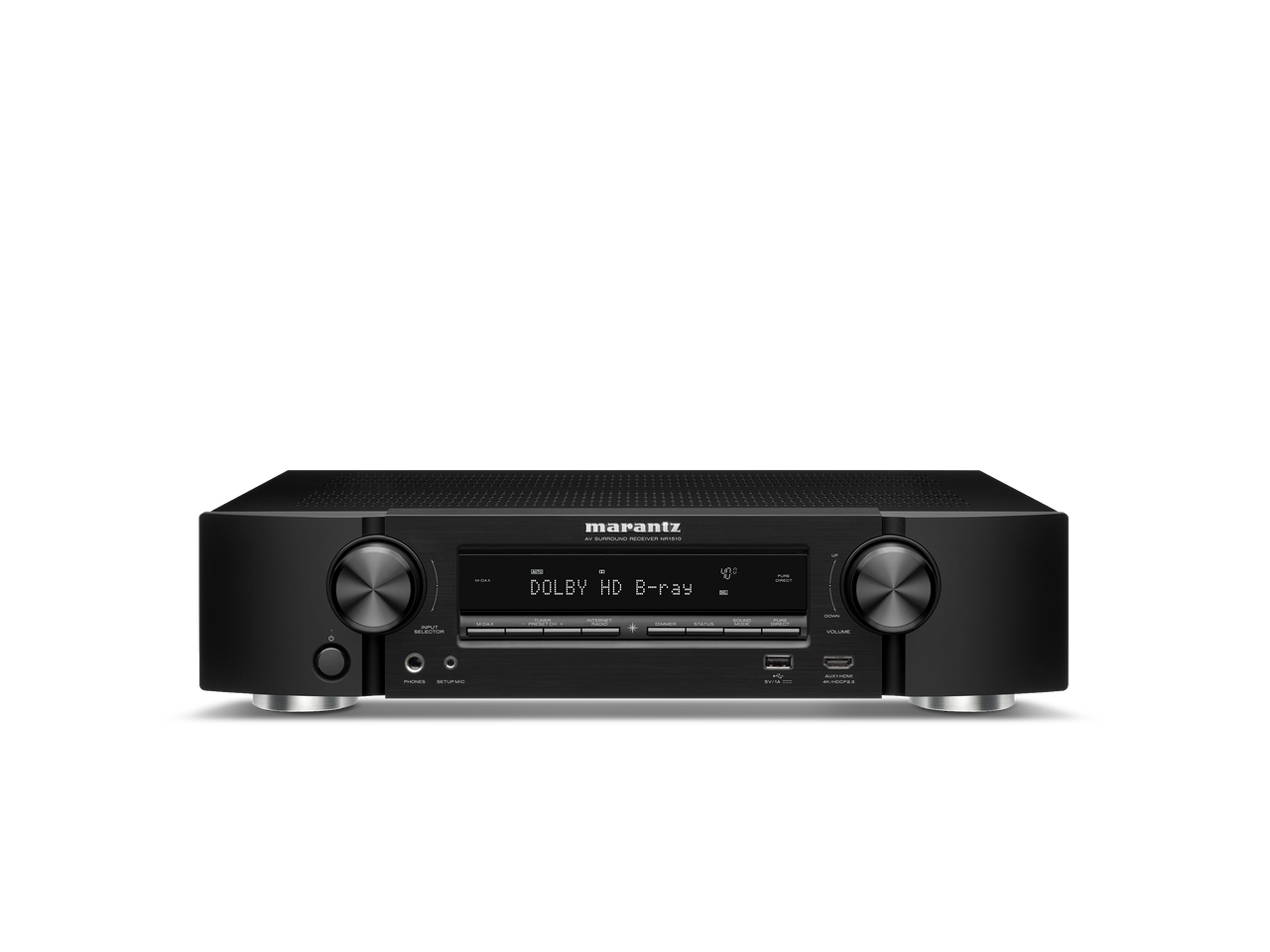 Marantz NR 1510 5.2 Ch. 4K UHD AV Receiver - 50 Watts Per Ch. | 6+1 HDMI In / 1 Out | HEOS | Voice Control