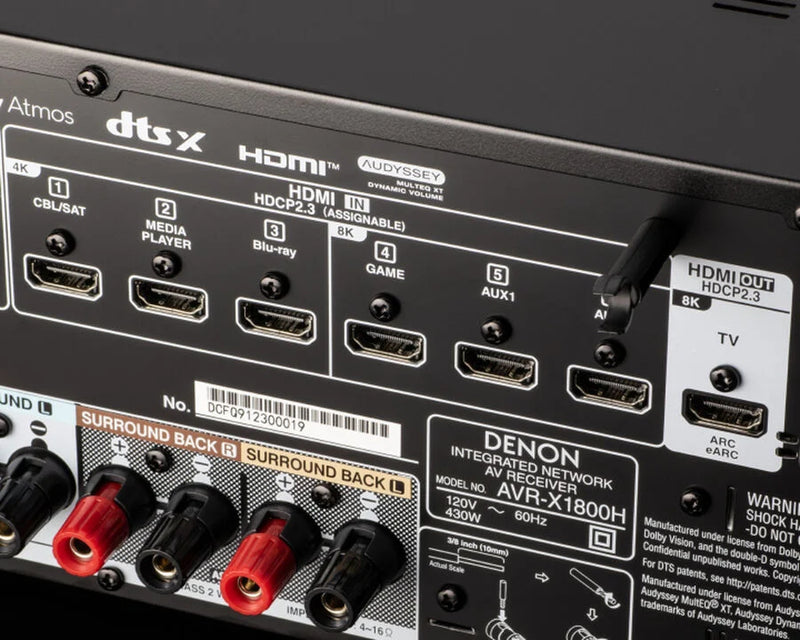 Denon AVR-X1800H - 8K UHD 7.2 Ch. Dolby Atmos AV Receiver