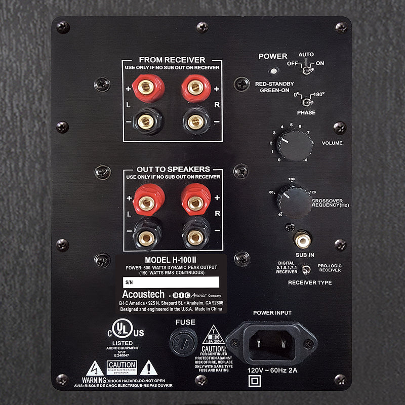 BIC Acoustech H-100II High-Performance Powered Subwoofer