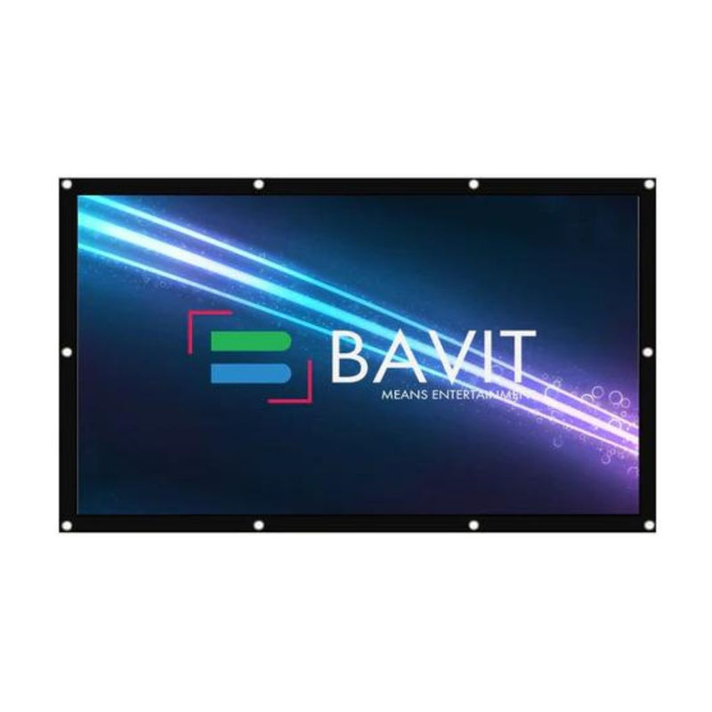 Bavit 16:9 Eyelet Projection Screen - Matt White Fabric 4K/Full HD & 3D Ready