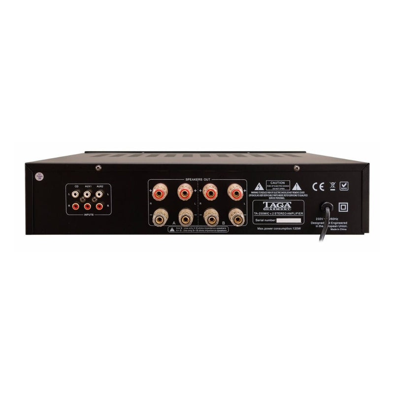 Taga Harmony TA-250MIC | CI A/B Speakers Integrated Amplifier With Built-in MIC Input BLACK