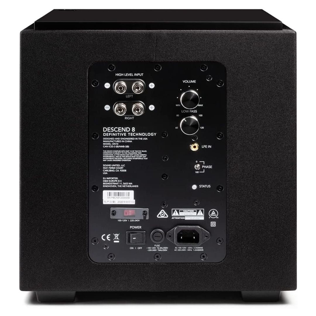 Definitive Technology Descend DN8 High Performance 500W Powered Subwoofer (Unit)