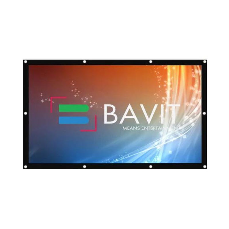 Bavit 16:9 Eyelet Projection Screen - Matt White Fabric 4K/Full HD & 3D Ready