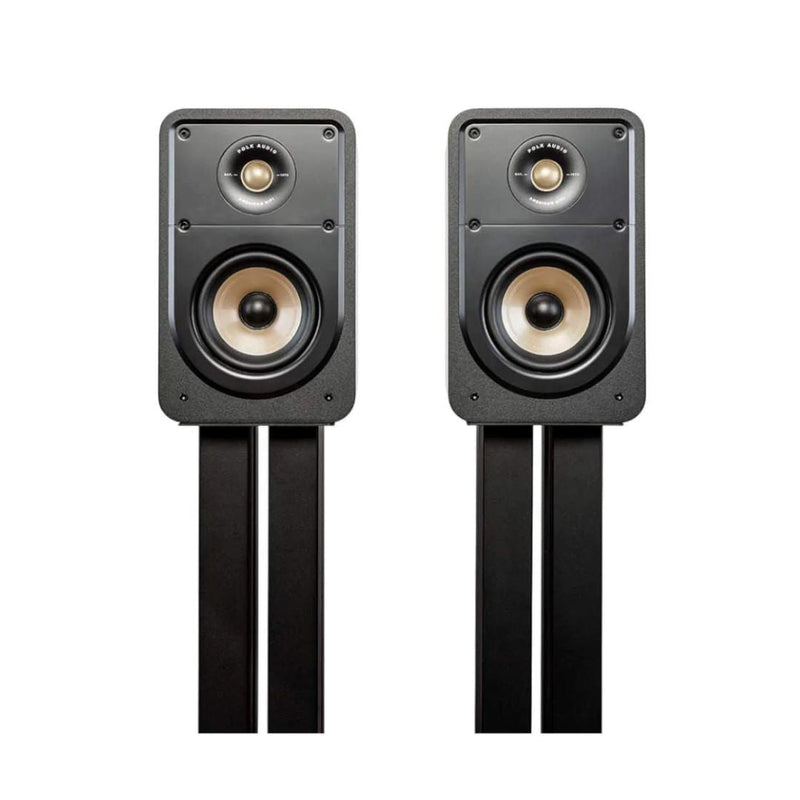Polk Audio ES20 speakers on stand without grill