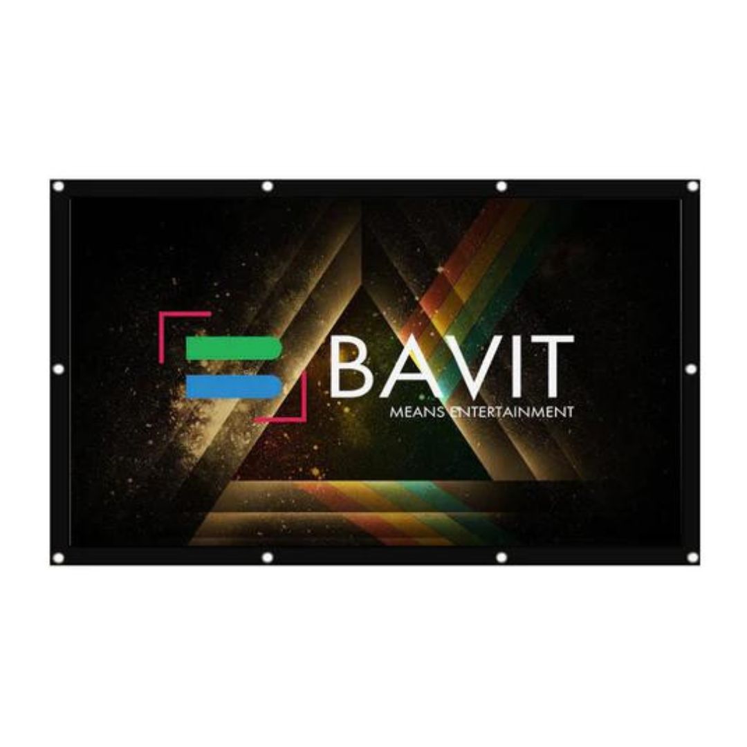 Bavit 16:9 Eyelet Projection Screen - Matt White Fabric 4K/Full HD & 3D Ready