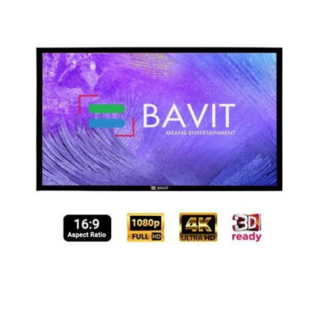 Bavit 16:9 Fixed Frame Projection Screen - Matt White Fabric 4K/Full HD & 3D Ready