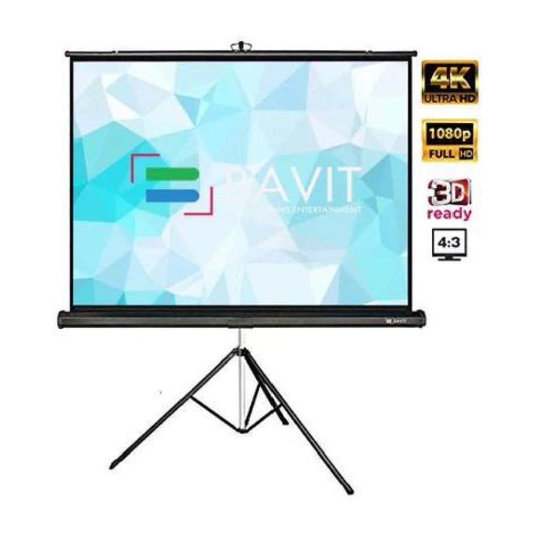 Bavit 4:3 Tripod Projection Screen - Matt White Fabric 4K/Full HD & 3D Ready