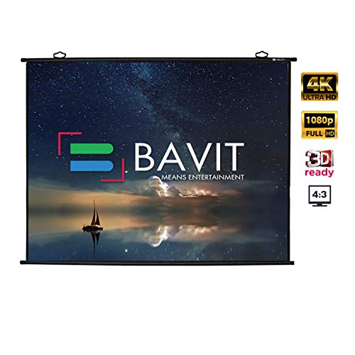 Bavit 4:3 Map Type Projection Screen - Matt White Fabric 4K/Full HD & 3D Ready