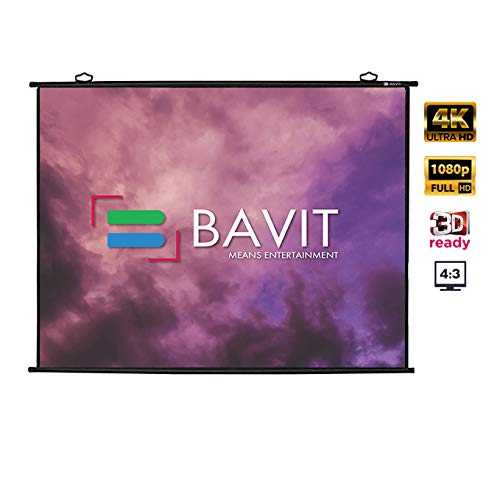 Bavit 4:3 Map Type Projection Screen - Matt White Fabric 4K/Full HD & 3D Ready