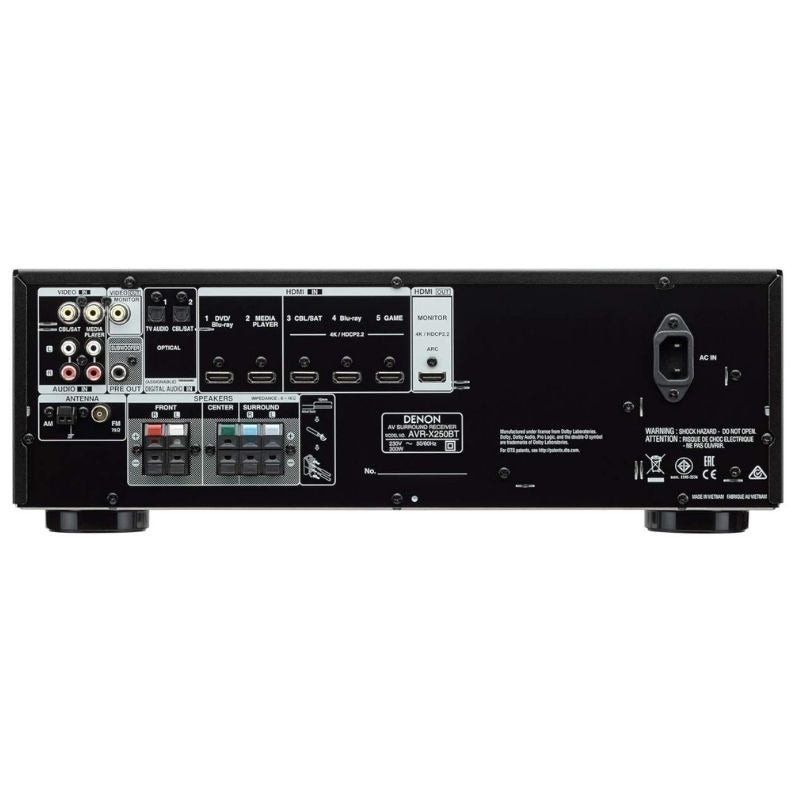 Denon AVR-X250BT 5.1 Ch.  4K UHD AV Receiver